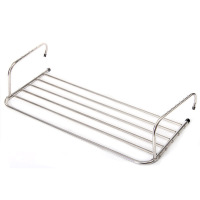 窗户防盗网晾衣架CIAA窗台窗外晒被子衣服阳台晒衣架室外凉衣服挂衣杆 不锈钢小号50*37.5*18cm直径1.2