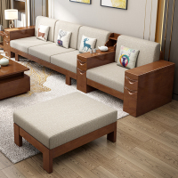 中式木CIAA沙发组合家用客厅小户型三人位转角经济型木质储物沙发床