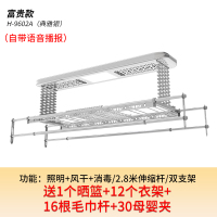 遥控升降电动晾衣架CIAA室内阳台双杆式烘干晒衣伸缩凉衣机 H-9602A(太空银)