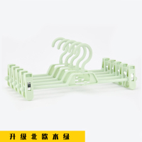  家用裤架裤夹子jk衣架裙夹内衣夹晾晒裤挂防滑收纳强力伸缩夹 19.升级北欧水绿 10个