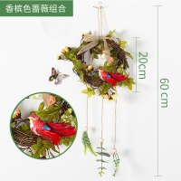 墙壁装饰挂件创意幼儿园寝室墙上奶茶店餐厅客厅CIAA卧室墙面花装饰品 香槟色蔷薇花环