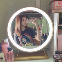 大号镜子台式led灯化妆镜CIAA桌面带灯网红镜子梳妆台镜智能镜补光灯