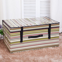 卡通收纳箱布艺防水可折叠棉被整理箱 无纺布CIAA收纳盒大号 美国条纹 60*40*30CM