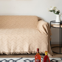 简约现代沙发套线毯子纯色沙发垫全盖巾网红insCIAA防尘罩布艺民宿 卡其格 90*180cm