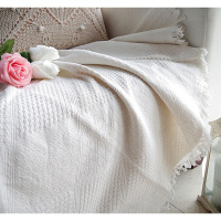 简约现代沙发套线毯子纯色沙发垫全盖巾网红insCIAA防尘罩布艺民宿 米白方块 180*230cm