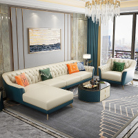 后现代轻奢真皮沙发意式简约转角沙发贵妃位组合客厅大小户型家具