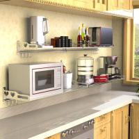 厨房置物架304不锈钢可折叠烤箱壁挂电饭锅调料架微波炉架
