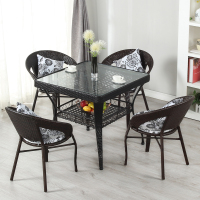 阳台桌椅子大方茶几室外别墅庭院CIAA藤编露台休闲小茶几组合三件套