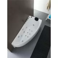 小户型家用异型 CIAA浴缸亚克力黑色五金龙头冲浪按摩恒温加热成人浴盆