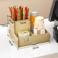 杯子架置物架CIAA一次性纸杯自动取杯器桌面纸杯架水杯架子多功能支架 D01白枫木