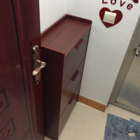 简约现代CIAA翻斗鞋柜17cm厅柜玄关储物防尘红木色鞋架易组装