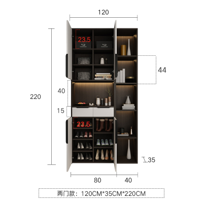 北欧进鞋柜CIAA家用口大容量简约现代客厅隔断收纳鞋柜玄关柜一体