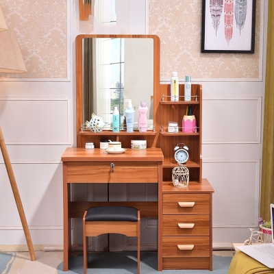 多功能组装梳妆台卧室小户型简约现代化妆柜经济型90cm单人化妆桌