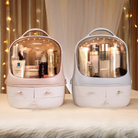 网红化妆品收纳盒防尘宿舍学生桌面亚克力梳妆台护肤品口红置物架