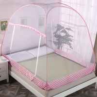 免蒙古包蚊帐家用1.5m床双人1.8米床宿舍单人1.2米床加密单门 特加密-蓝色-单门 1.5m(5英尺床