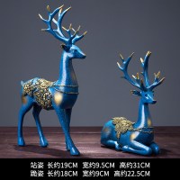 客厅酒柜酒架小装饰品摆件家居房间室内创意个性欧式电视柜工艺品 大号仿青铜梅花鹿