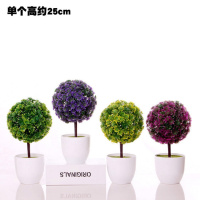 简约现代家居客厅玄关电视酒柜装饰工艺品小摆件创意房间家里摆设 樱雪球(一套4盆)
