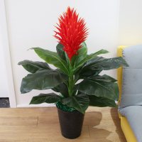 中式假花鸿运摆件植物装饰盆景 绿植大盆栽室内客厅花落地 1米火凤凰+盆草