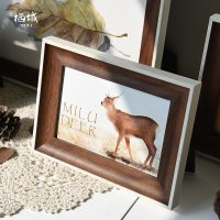 北欧复古相片5寸6寸7寸8寸10寸12寸A4结婚照挂墙组合创意相框摆台 小鹿咖 16寸挂【30.5*40.6】