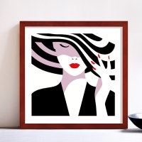 木质正方形挂墙装裱画框7寸16 20 24寸原木相框35厘米6 色 方形14寸挂墙[可放35.4*35.4cm]