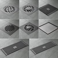 黑色地漏CIAA防臭全铜卫生间厕所浴室下水道隐形地漏盖器 房洗衣机