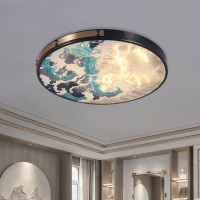 新中式珐琅彩灯具卧室CIAA客厅书房玄关现代设计师中国风吸顶灯铜2020