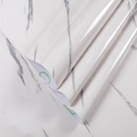 大理石纹翻新贴纸CIAA自粘PVC珠光烤漆家具橱柜衣柜厨房防油贴墙纸 A701爵士白60cm2米 中