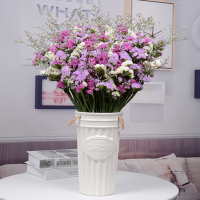 云南勿忘我鲜花CIAA真花满天星花束客厅摆设花干花花束家居装饰摆件 浅紫+玫红+白+情人草长款2斤不含花瓶