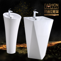 陶瓷洗手台盆CIAA一体立柱盆阳台卫生间洗手盆立柱式洗脸盆立柱盆