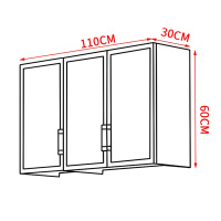 太空全铝储物柜CIAA铝合金吊柜阳台落地柜浴室镜柜收纳柜壁柜厨柜定制 长110*高60*深度31CM