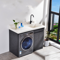 木质防晒洗衣柜定制CIAA洗衣机柜阳台柜防水洗衣机伴侣定做切角 1.6米定制切角基础价