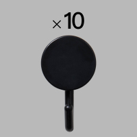 粘钩创意可爱粘胶宿舍挂钩CIAA墙壁免打孔卫生间厨房家用墙上强力挂钩 黑色10个