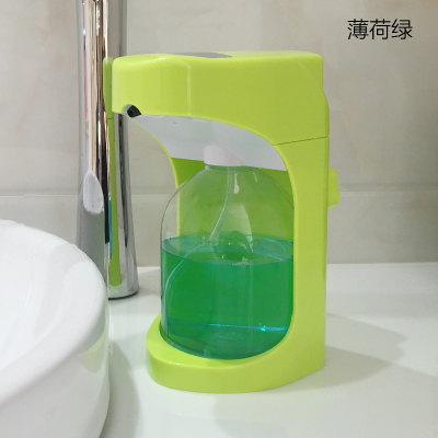 自动感应泡沫洗手液瓶 壁CIAA挂式洗手机免打孔皂液器家用浴室给皂器 薄荷绿