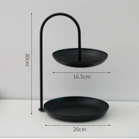 北欧现代网红水果盘CIAA客厅创意家用多层糖果盆茶几个性拼盘零食收纳 黑色