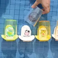 漱口杯架洗漱套装儿童卡通自CIAA动挤牙膏器创意牙刷架牙具座 小牛杯3个+小牛牙膏器