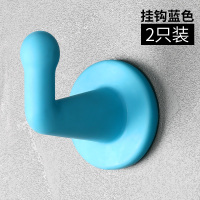 免打孔毛巾衣柜卫生间厨房CIAA浴室挂钩单个衣钩衣帽鞋柜壁挂墙壁挂式 [全硅胶挂钩款2只]蓝色