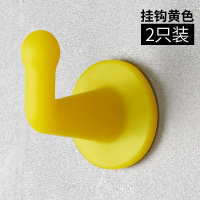 免打孔毛巾衣柜卫生间厨房CIAA浴室挂钩单个衣钩衣帽鞋柜壁挂墙壁挂式 [全硅胶挂钩款2只]黄色