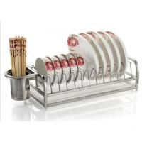 不锈钢放碗盘子CIAA筷子碟碗架沥水收纳盒厨房置物架单层小型 家用 基础款42*20*12cm加筷筒