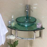 钢化玻璃洗手盆家用小户型CIAA三角盆洗面盆卫生间挂墙式洗脸盆