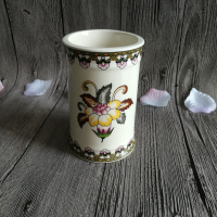  欧式陶瓷情侣漱口杯CIAA一对酒店卫生间洗手盆美式直口刷牙杯水杯 可莉尔直口漱口杯1个