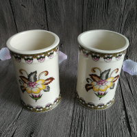  欧式陶瓷情侣漱口杯CIAA一对酒店卫生间洗手盆美式直口刷牙杯水杯 可莉尔直口漱口杯2个