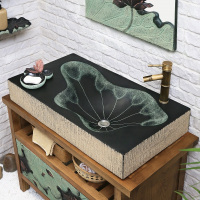 创意新中式仿古洗手盆卫生间CIAA个性台上盆浴室复古艺术荷花面盆池