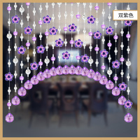 玫瑰花结婚珠帘水晶CIAA帘客厅隔断帘玄关卫生间卧 白+紫+双紫花 25条0.4-0.8米弧形适合0.8-1.0米内悬挂
