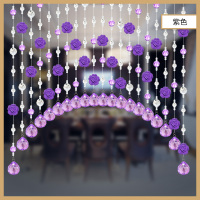 玫瑰花结婚珠帘水晶CIAA帘客厅隔断帘玄关卫生间卧室 白+紫+紫花 40条0.4-1.0米弧形适合1.4-1.6米内悬挂