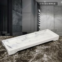 酒店洗手液瓶子CIAA分装瓶简约创意乳液瓶洗发水沐浴露按压瓶皂液器瓶 增白色小号水墨白托盘