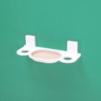 洗发水沐浴露挂架 CIAA浴室收纳架香皂盒 洗手液厕所卫生间置物架壁挂 白+粉1件