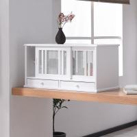 家用木质碗柜透气CIAA小橱柜日式餐边柜厨房柜放碗收纳菜柜餐厅置物柜 钢网门白色(W60) 3门