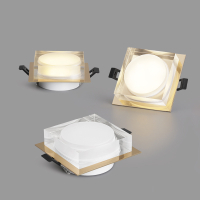  筒灯 方形嵌入式led金色CIAA创意灯家用水晶装饰灯菱形过道走廊灯