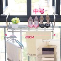 窗外晾衣架阳台晾晒 CIAA窗户凉鞋高层室外伸缩挂置物窗台小晒。 中号加厚+1个S型裤架