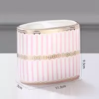 简约卫浴洗漱五件套 陶瓷CIAA轻奢刷牙套装情侣结婚家用创意漱口杯 条纹粉牙刷架